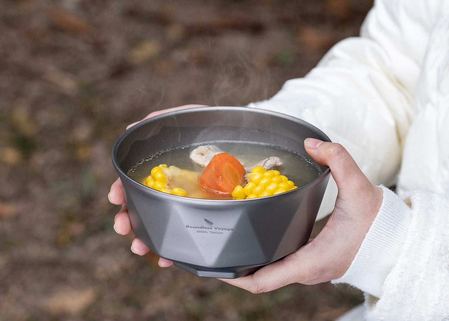 Boundless Voyage 680ml Double-Walled Titanium Bowl | Ultralight Insulated Serving Bowl for Camping & Backpacking
