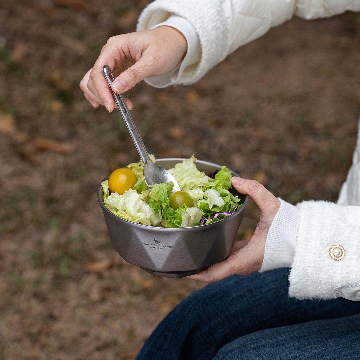 Boundless Voyage 680ml Double-Walled Titanium Bowl | Ultralight Insulated Serving Bowl for Camping & Backpacking