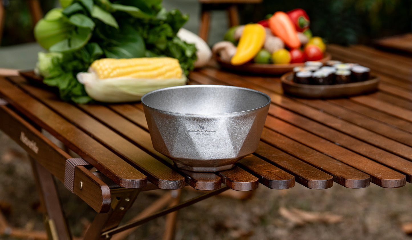 Boundless Voyage 680ml Double-Walled Titanium Bowl | Ultralight Insulated Serving Bowl for Camping & Backpacking