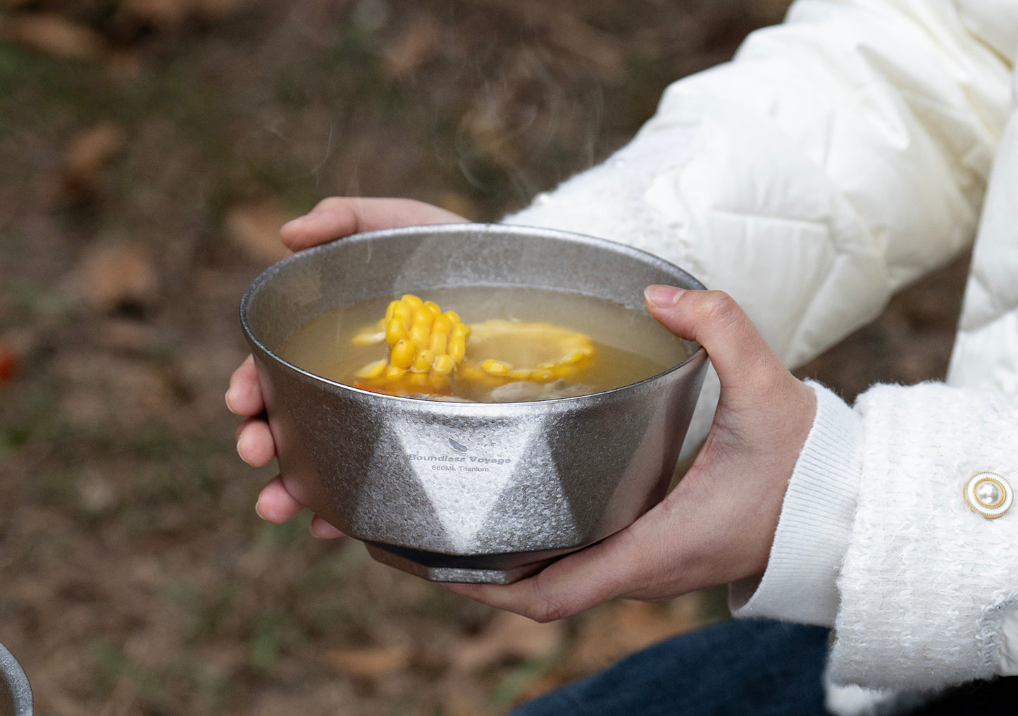Boundless Voyage 680ml Double-Walled Titanium Bowl | Ultralight Insulated Serving Bowl for Camping & Backpacking