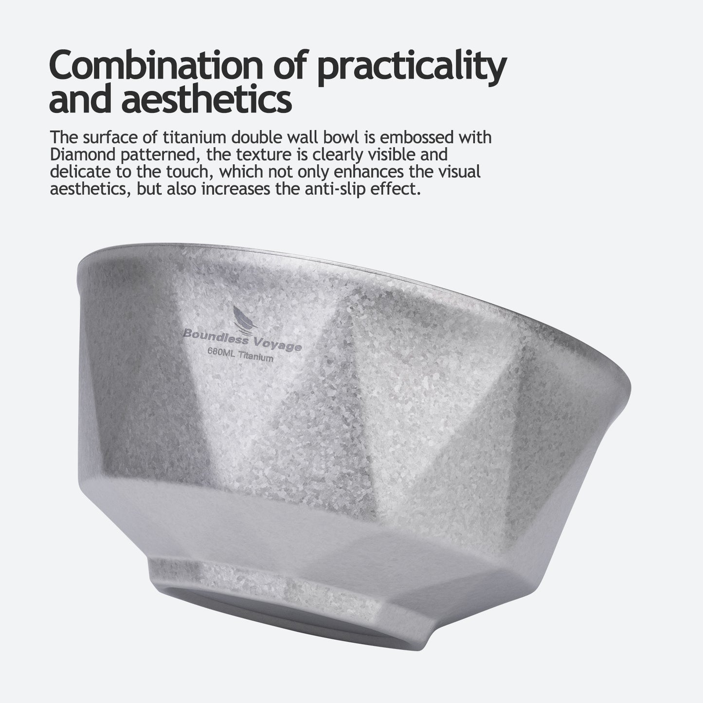 Boundless Voyage 680ml Double-Walled Titanium Bowl | Ultralight Insulated Serving Bowl for Camping & Backpacking