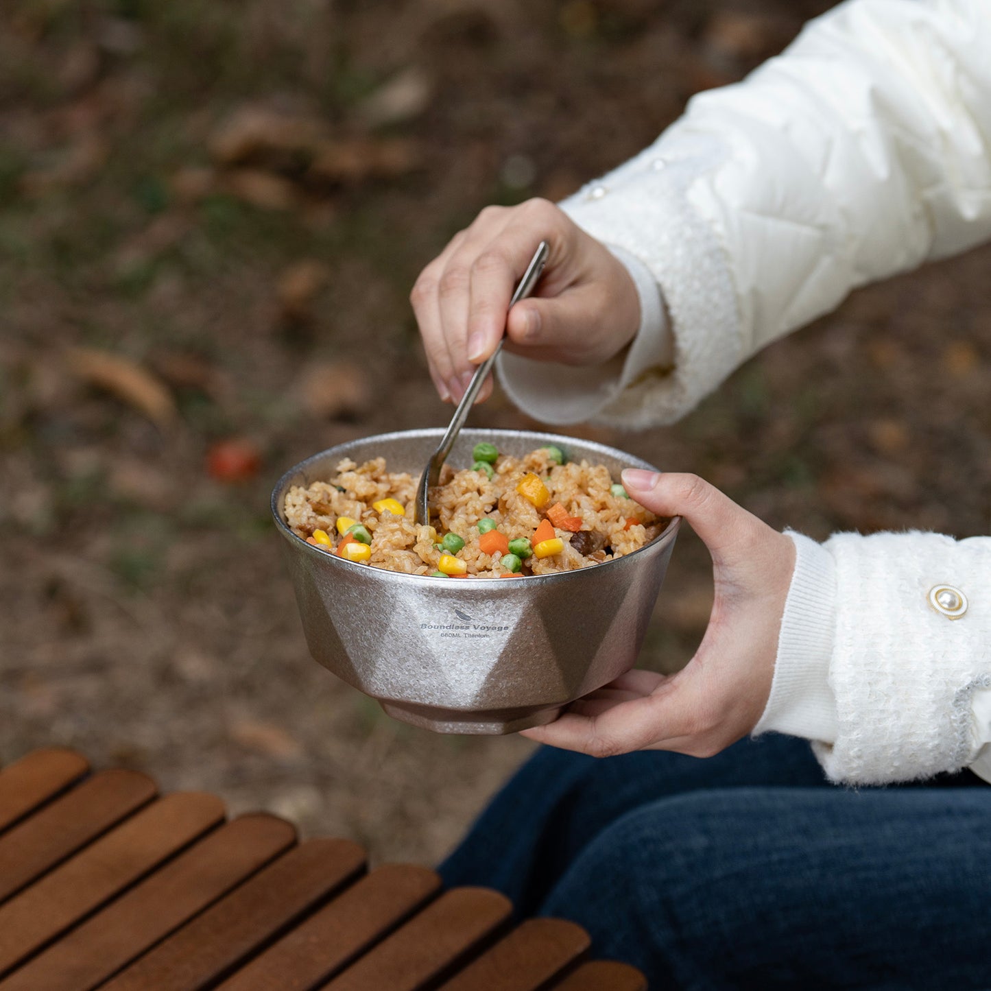 Boundless Voyage 680ml Double-Walled Titanium Bowl | Ultralight Insulated Serving Bowl for Camping & Backpacking