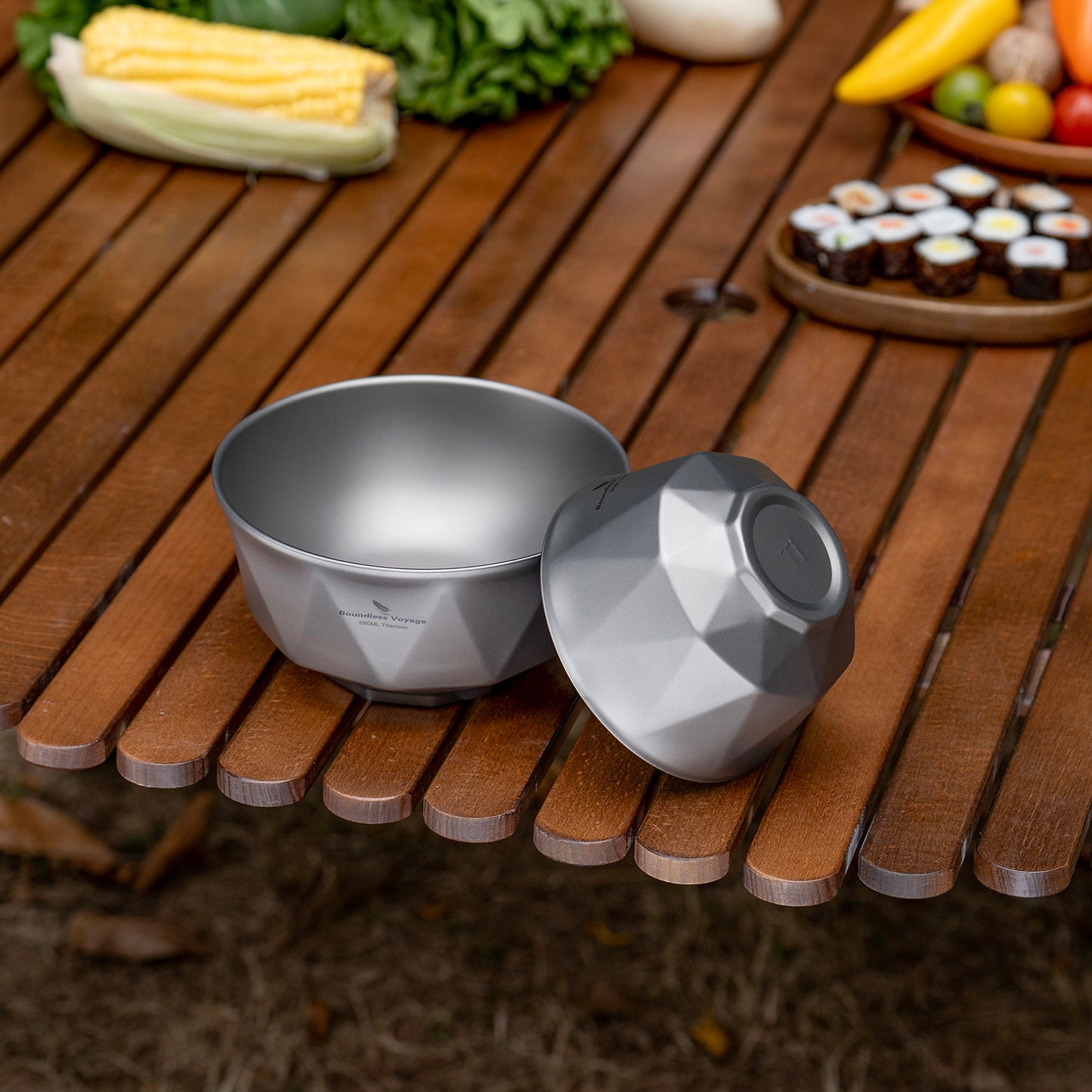 Boundless Voyage Double-Walled Titanium Bowl | 380ml & 680ml Ultralight Insulated Camping Bowl Set | Heat-Resistant Tableware