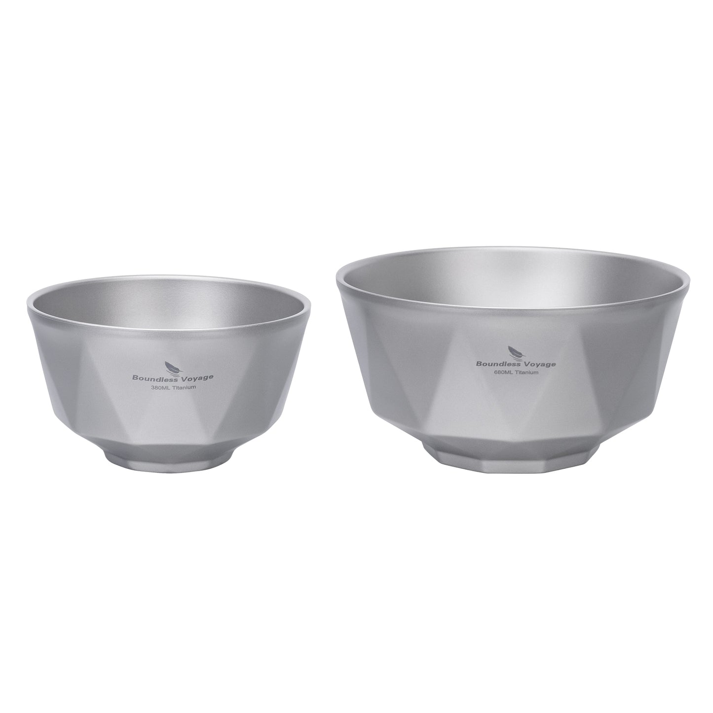 Boundless Voyage Double-Walled Titanium Bowl | 380ml & 680ml Ultralight Insulated Camping Bowl Set | Heat-Resistant Tableware