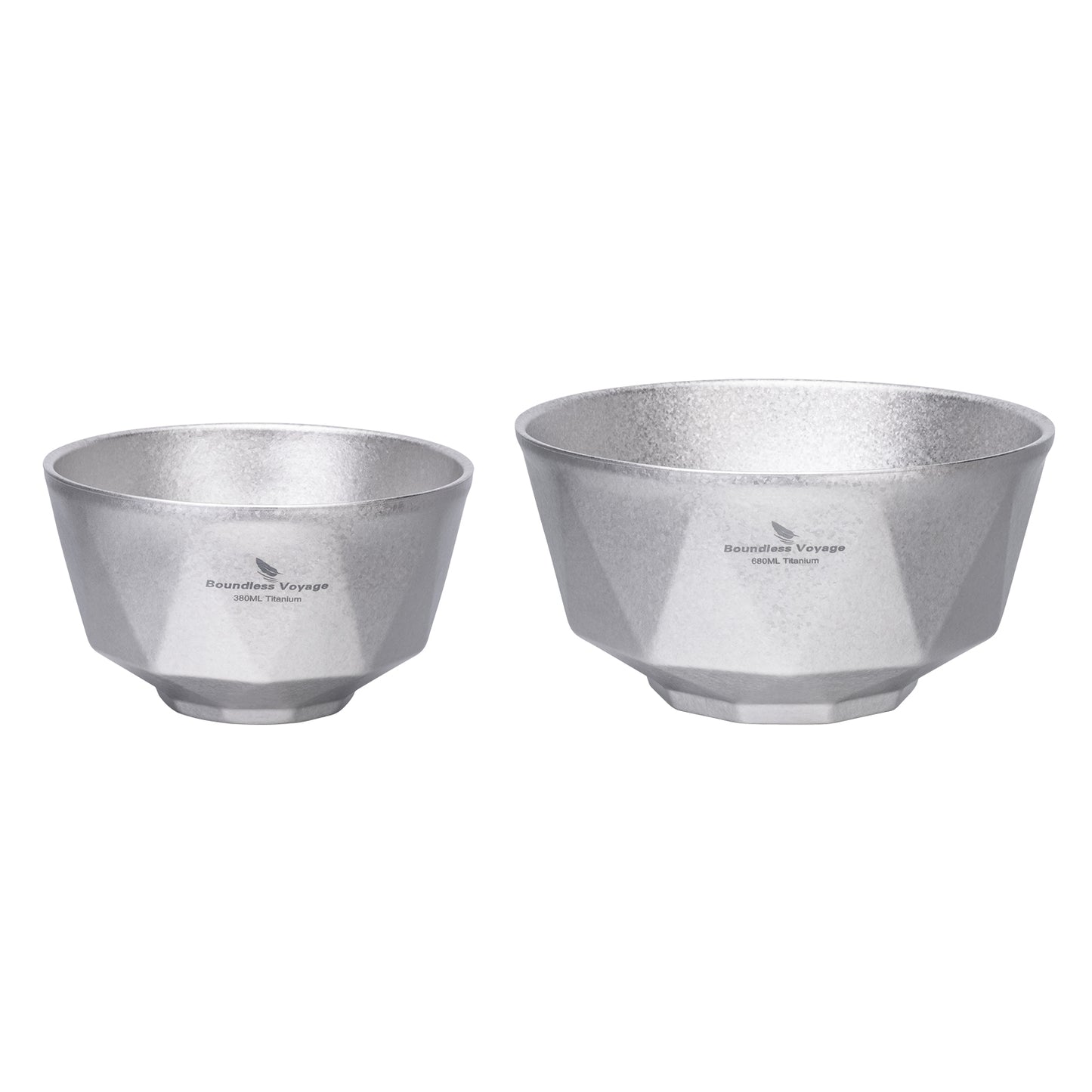 Boundless Voyage Double-Walled Titanium Bowl | 380ml & 680ml Ultralight Insulated Camping Bowl Set | Heat-Resistant Tableware
