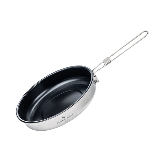 Boundless Voyage Titanium Non-Stick Frying Pan – Ultralight Camping Skillet with Folding Handle