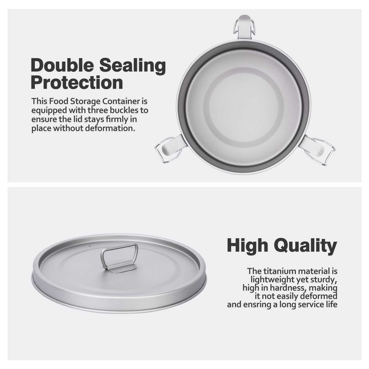 Boundless Voyage 900ml Titanium Food Storage Container – Multi-Functional Lunch Box & Steamer with Sealed & Vented Lids for Camping, Travel & Outdoor Cooking