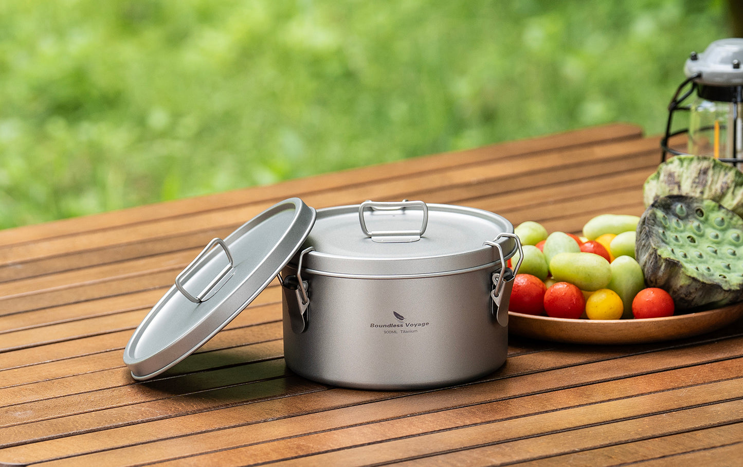 Boundless Voyage 900ml Titanium Food Storage Container – Multi-Functional Lunch Box & Steamer with Sealed & Vented Lids for Camping, Travel & Outdoor Cooking