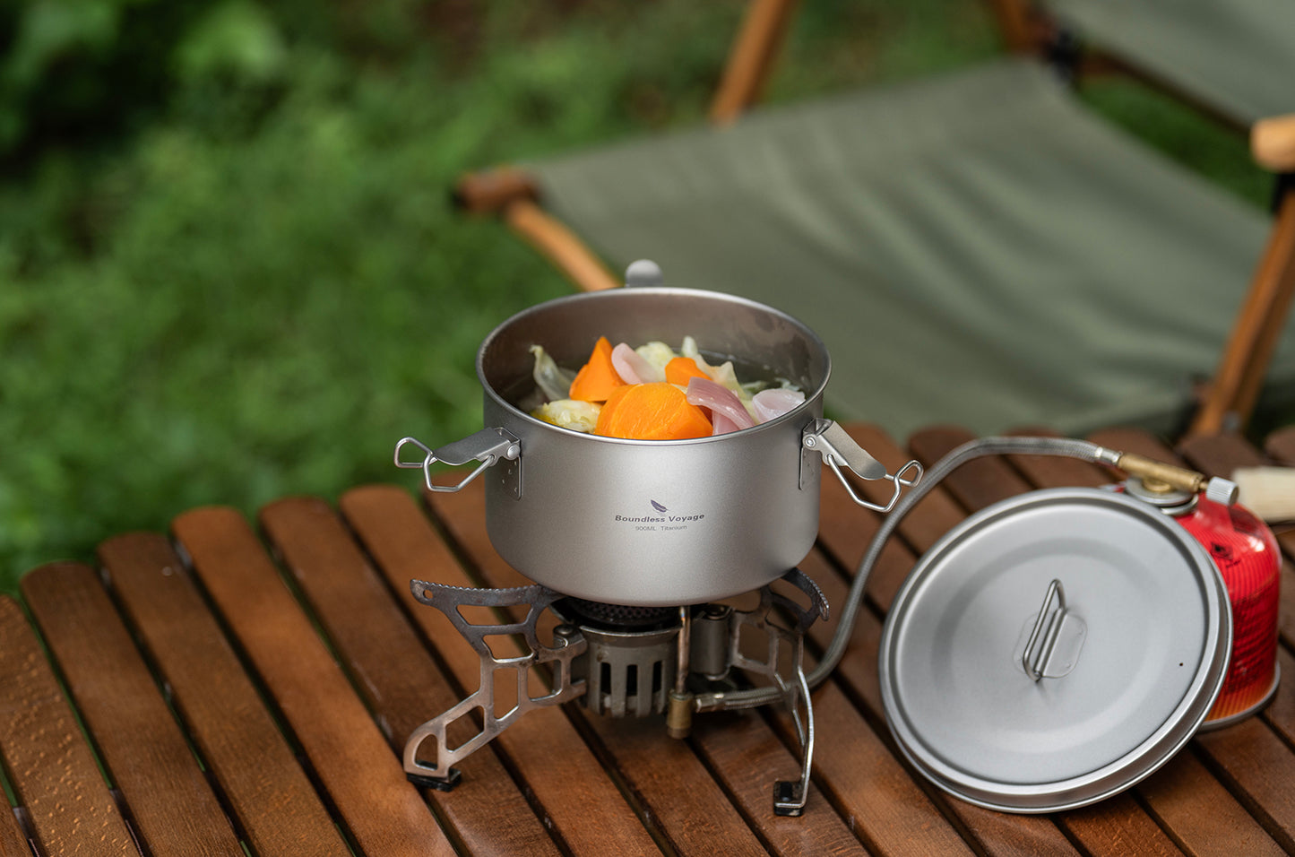 Boundless Voyage 900ml Titanium Food Storage Container – Multi-Functional Lunch Box & Steamer with Sealed & Vented Lids for Camping, Travel & Outdoor Cooking