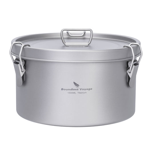 Boundless Voyage 1500ml Titanium Food Storage Container – Multi-Functional Lunch Box & Steamer with Sealed & Vented Lids for Camping, Travel & Meal Prep