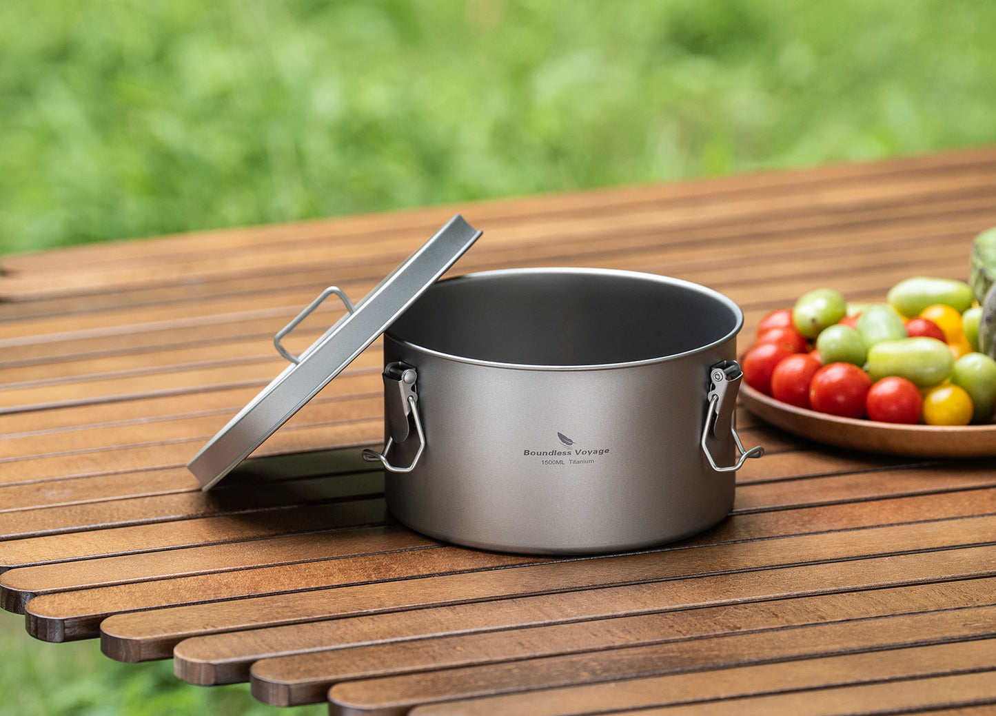 Boundless Voyage 1500ml Titanium Food Storage Container – Multi-Functional Lunch Box & Steamer with Sealed & Vented Lids for Camping, Travel & Meal Prep