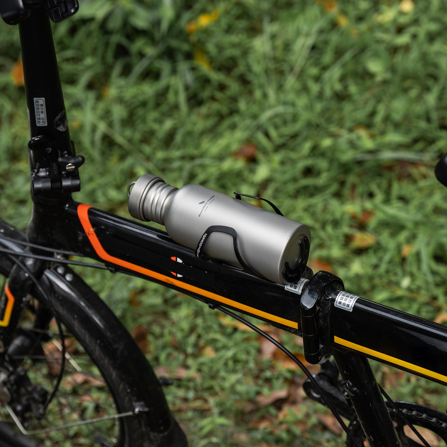 Boundless Voyage 550ml Titanium Water Bottle – Ultralight Wide Mouth Metal Bottle, Leakproof TA1 Titanium Canteen with Carry Bag for Camping, Hiking & Travel