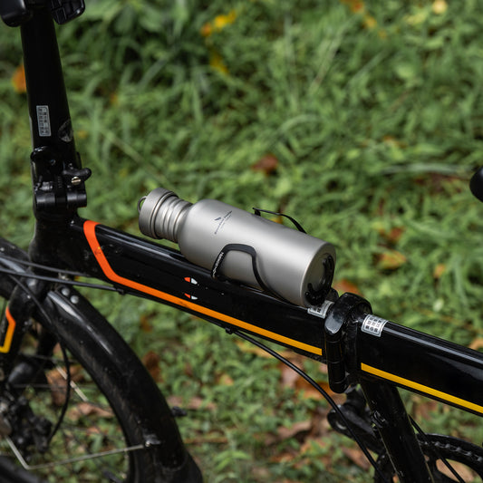 Boundless Voyage 550ml Titanium Water Bottle – Ultralight Wide Mouth Metal Bottle, Leakproof TA1 Titanium Canteen with Carry Bag for Camping, Hiking & Travel