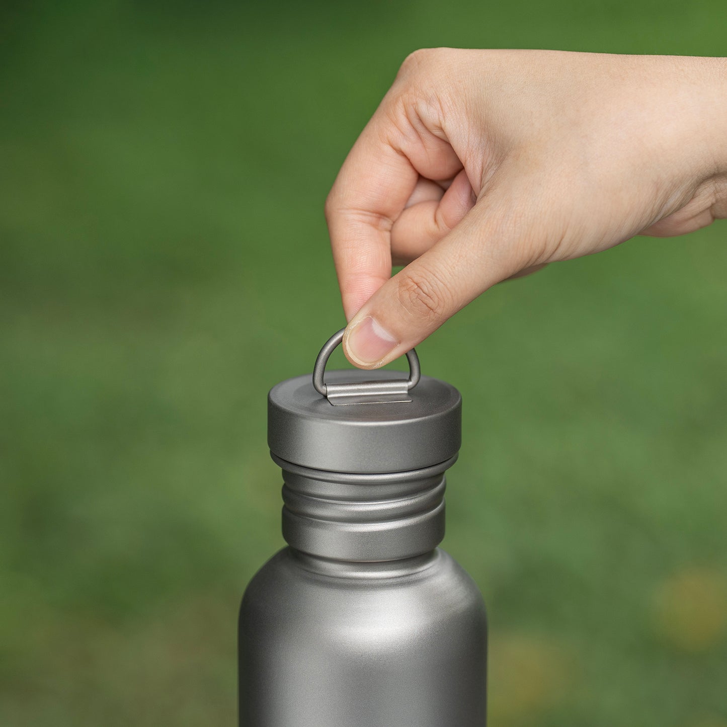 Boundless Voyage 550ml Titanium Water Bottle – Ultralight Wide Mouth Metal Bottle, Leakproof TA1 Titanium Canteen with Carry Bag for Camping, Hiking & Travel