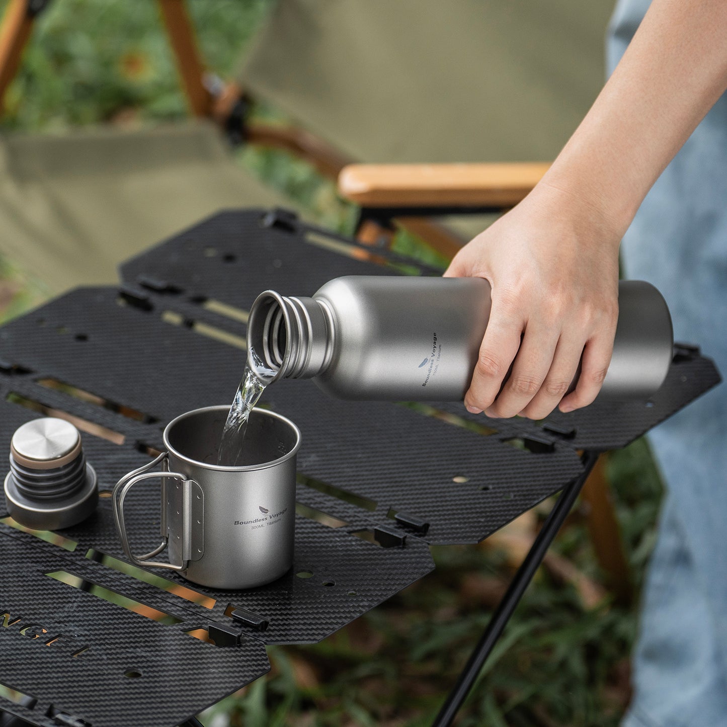 Boundless Voyage Titanium Water Bottle 750ml – Ultralight, Leak-Proof & Durable for Camping, Hiking & Everyday Use