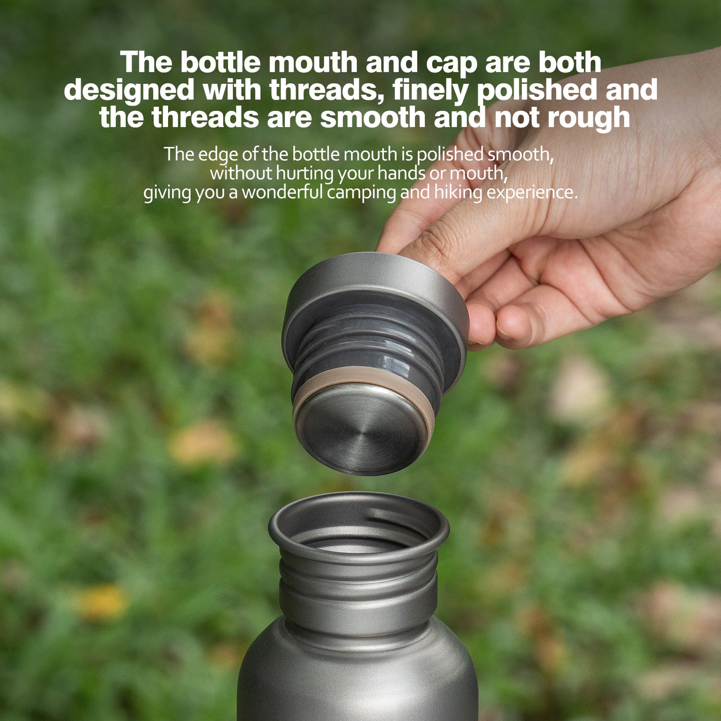 Boundless Voyage Titanium Water Bottle 750ml – Ultralight, Leak-Proof & Durable for Camping, Hiking & Everyday Use
