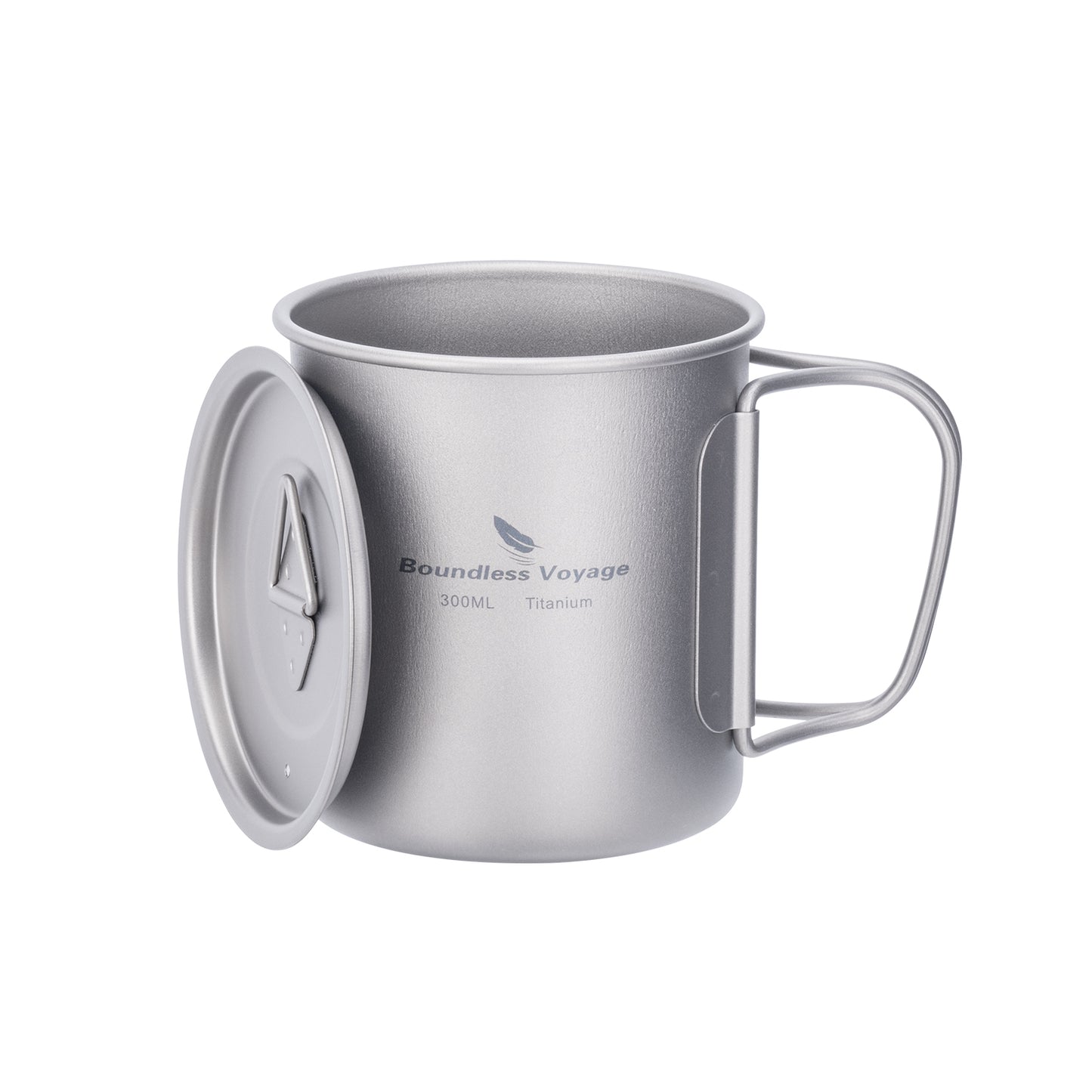 Boundless Voyage 300ml Titanium Cup with Lid | 10oz Ultralight Single-Wall Camping Mug | Portable Non-Toxic Coffee & Tea Cup for Hiking, Backpacking & Outdoor Travel