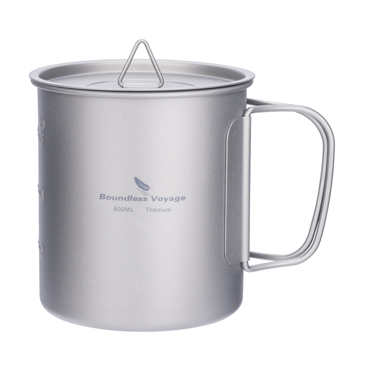 Boundless Voyage Ultralight Titanium Hanging Mug with Bail Handle | Single-Wall Camping Cup & Cooking Pot | Foldable Handle Backpacking Canteen for Open Fire & Stove | Non-Toxic & BPA-Free