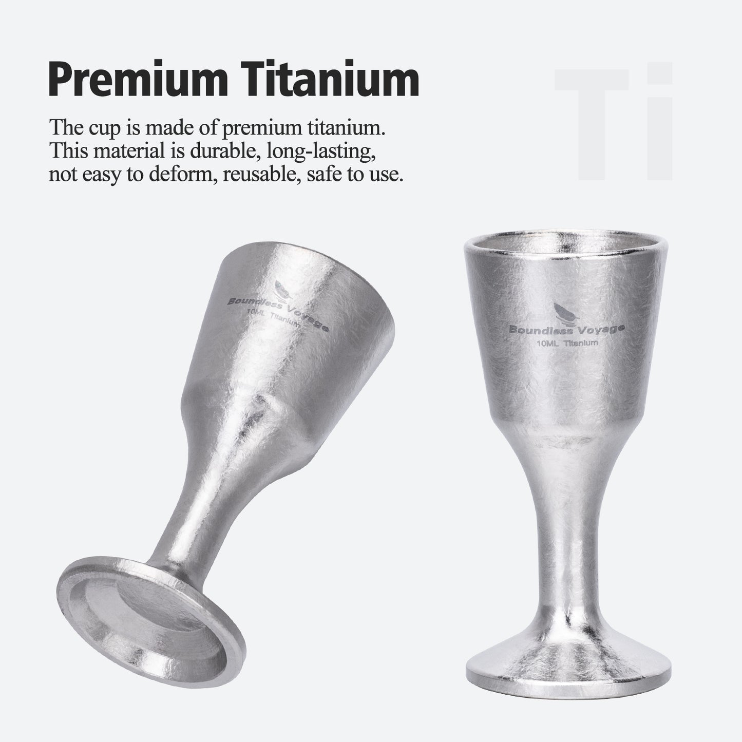 Boundless Voyage Titanium Mini Shot Glasses 10ml  Ultralight Whiskey  Tequila Drinking Cups for Camping Outdoor Travel