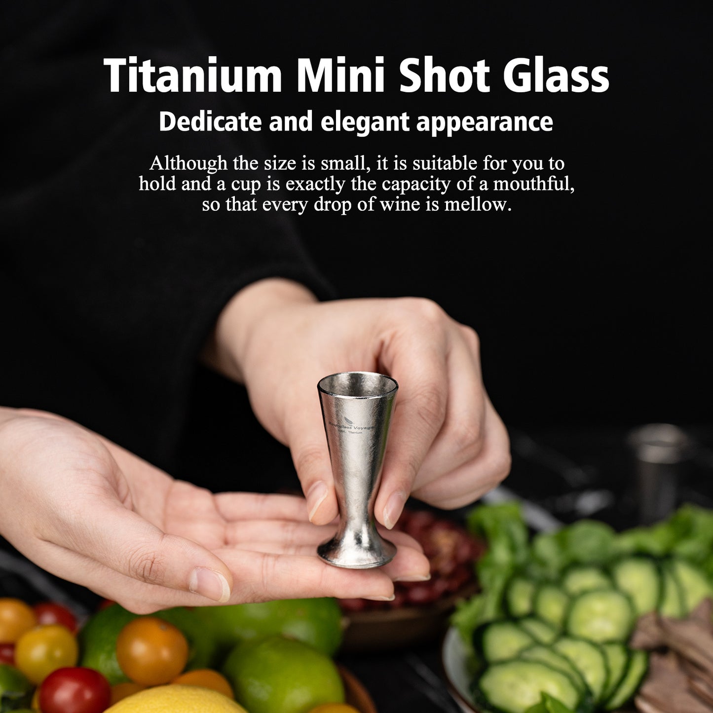 Boundless Voyage 10ml Titanium Mini Shot Glass | Ultralight Pocket Whiskey & Tequila Tasting Cup | Unbreakable & Non-Toxic Spirit Glass for Camping, EDC & Outdoor Travel