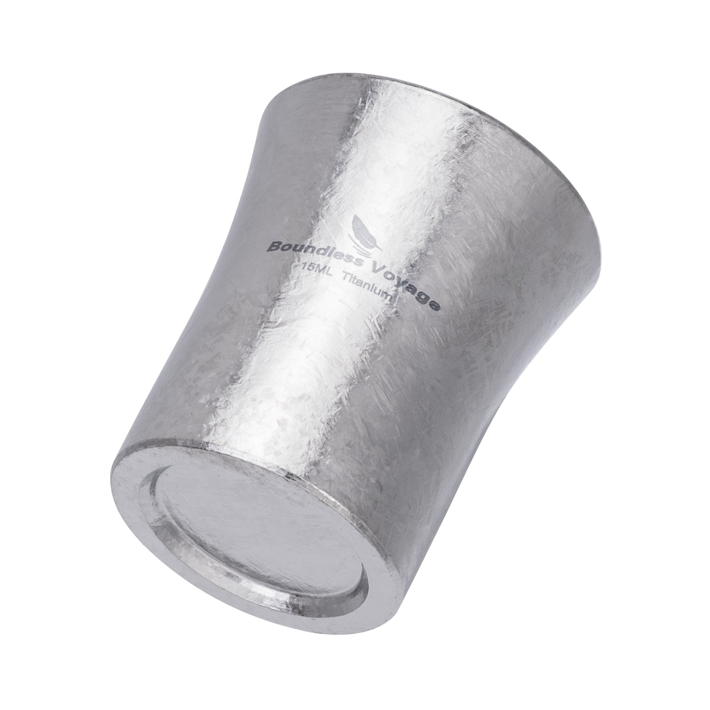 Boundless Voyage 15ml Titanium Mini Shot Glass | Ultralight Pocket Teacup & Whiskey Tasting Cup | Unbreakable & Non-Toxic Spirit Glass for Camping, Hiking & EDC Travel