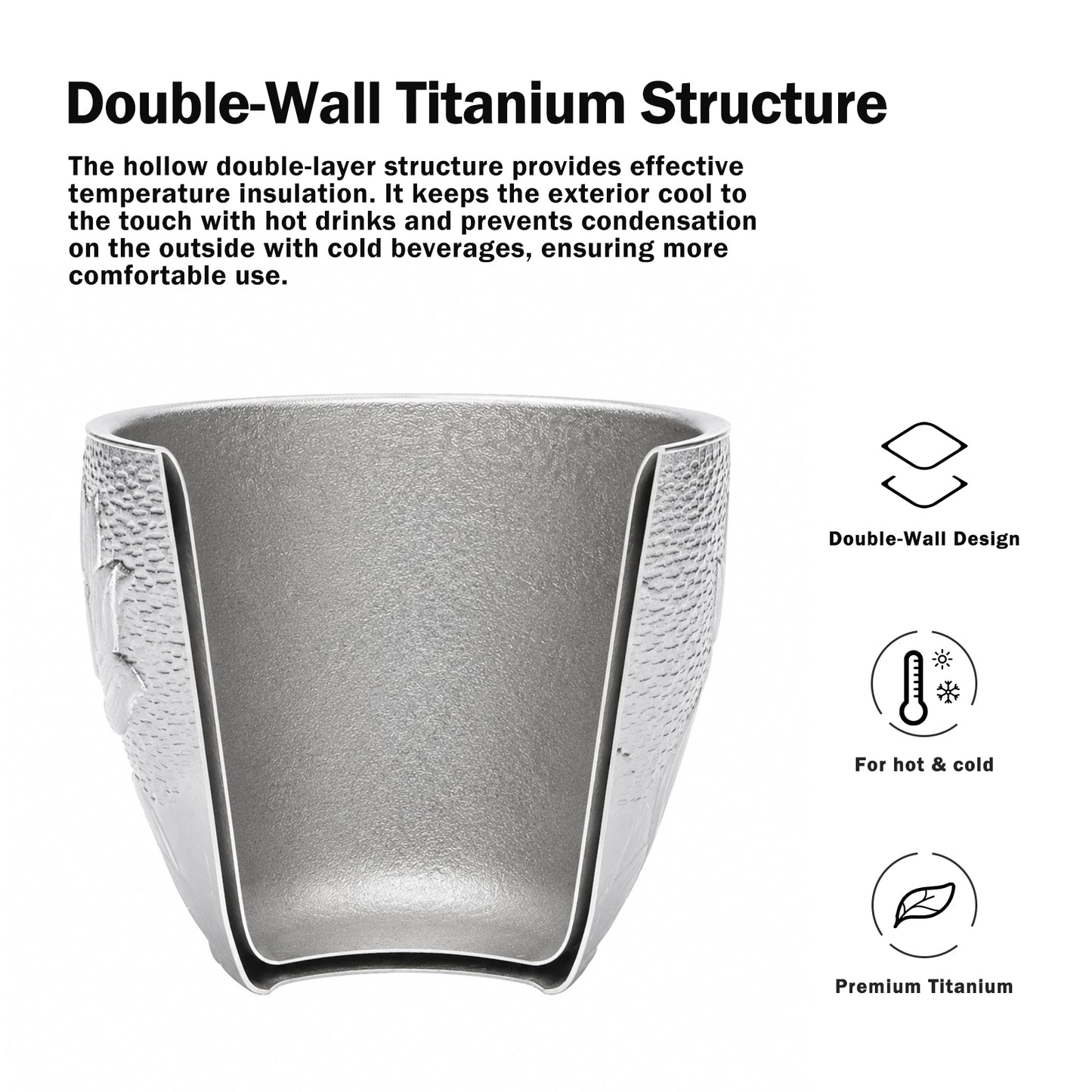 Boundless Voyage 100ml Double-Wall Titanium Cup – Ultralight Mini Coffee, Tea & Espresso Cup for Camping, Travel & Home