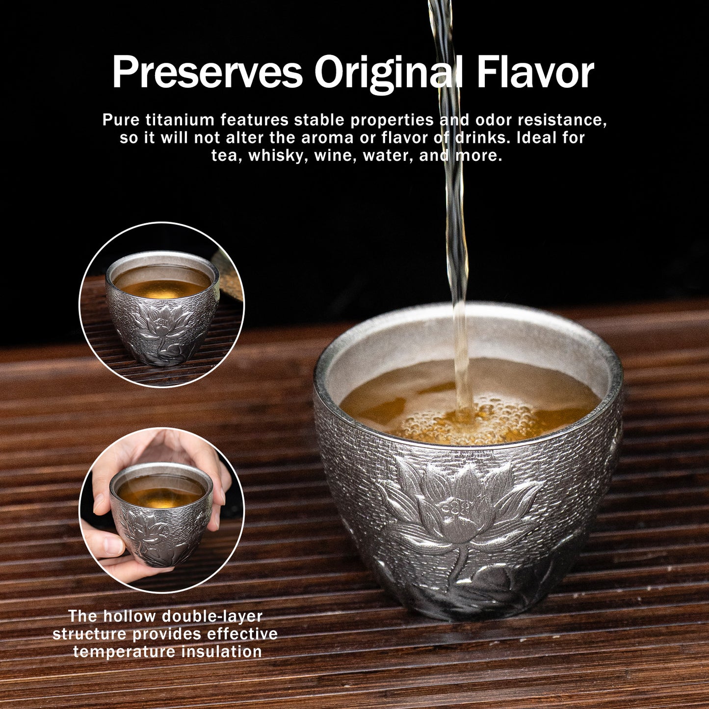 Boundless Voyage 100ml Double-Wall Titanium Cup – Ultralight Mini Coffee, Tea & Espresso Cup for Camping, Travel & Home