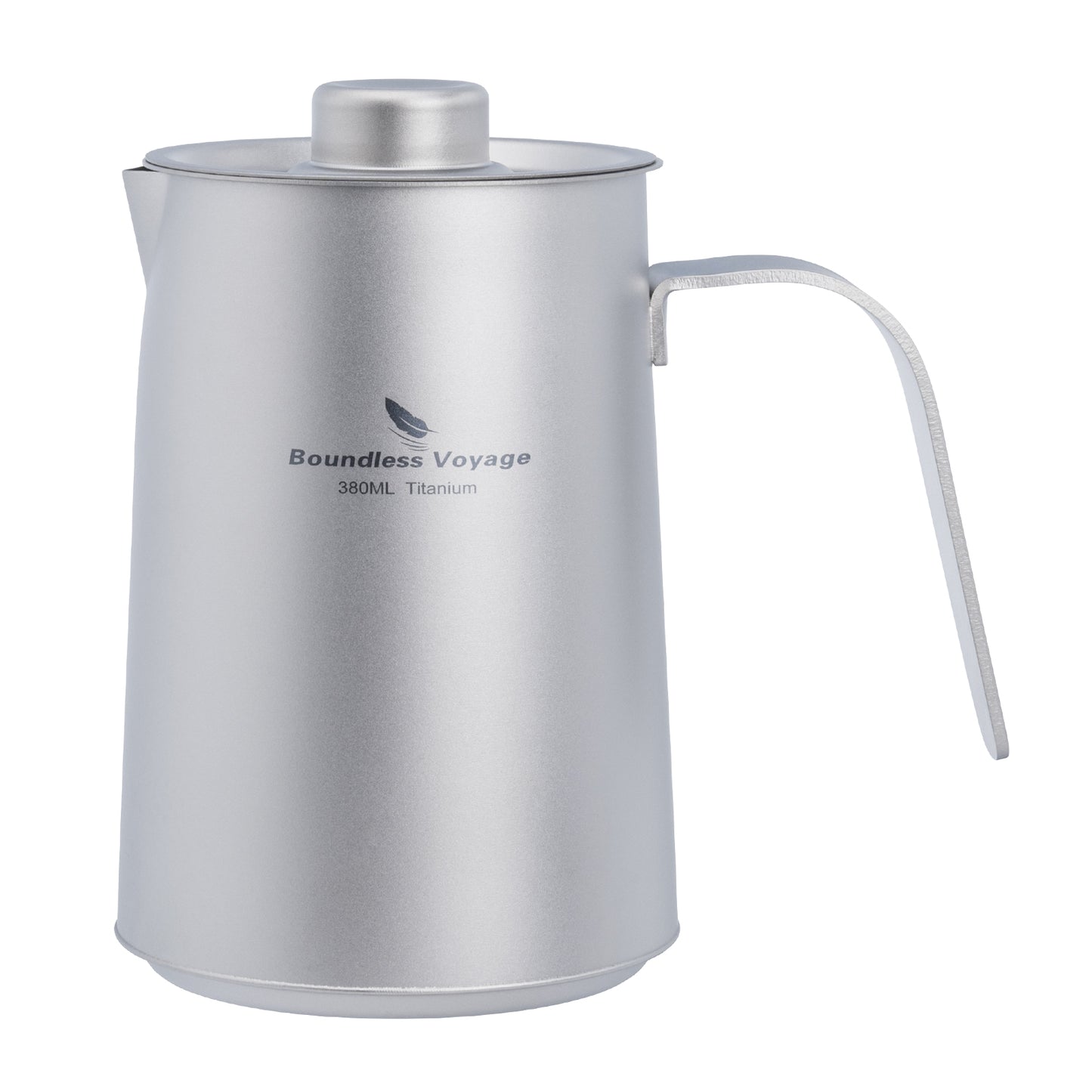 Boundless Voyage 380ml Ultralight Titanium Teapot | 136g Portable Coffee Kettle with Filter | Anti-Scald Handle for Camping & Hiking