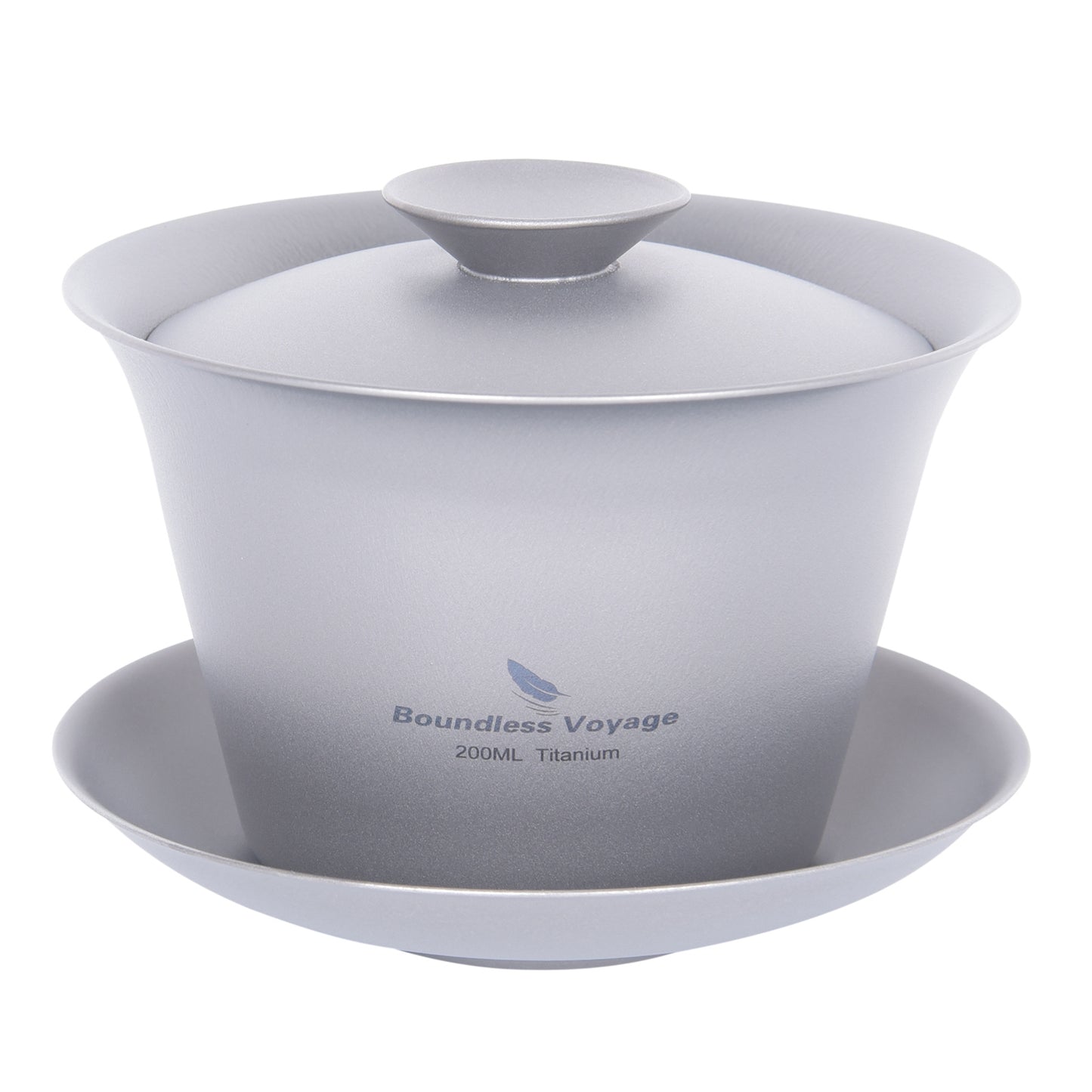 Boundless Voyage 200ml Titanium Gaiwan Set | Chinese Kung Fu Tea Bowl with Lid & Saucer | 114g Ultralight Anti-Scald Tea Set for Travel