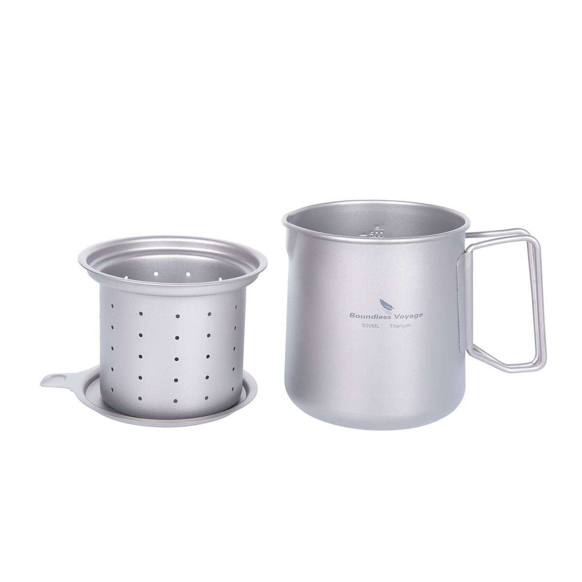 Boundless Voyage 600ml Titanium Camping Cup with Lid & Tea Filter – Ultralight Outdoor Mug for Coffee, Tea & Backpacking