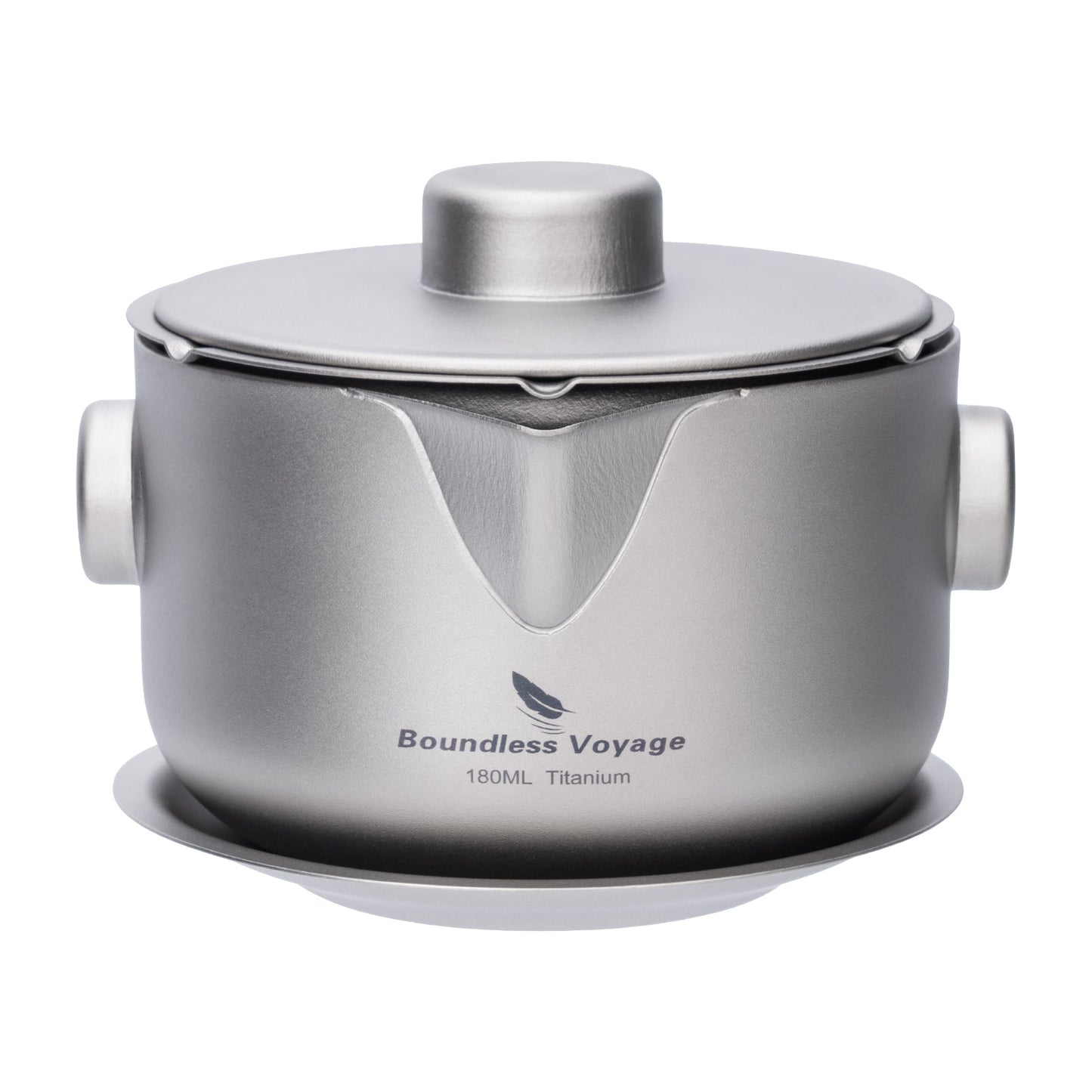 Boundless Voyage 180ml Titanium Double-Layer Tea Maker | 136g Ultralight Stackable Teapot with Filter | Anti-Scald Travel Tea Mug & Tray