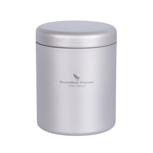 Boundless Voyage 120ml Titanium Tea Caddy – Ultralight Portable Tea Canister for Loose Leaf Tea, Coffee Beans, Spices & Dry Storage Container