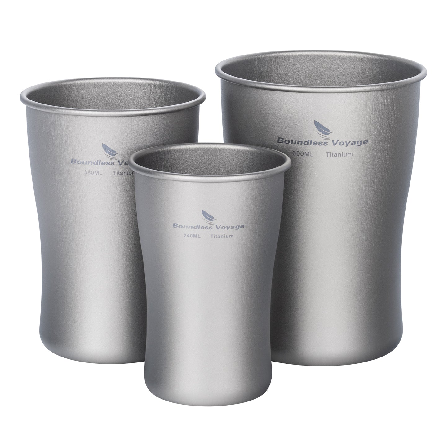 Boundless Voyage Titanium Beer Mugs Ultralight Coffee Tea Juicy Cups for Outdoor Camping Picnic 240ml 380ml 600ml