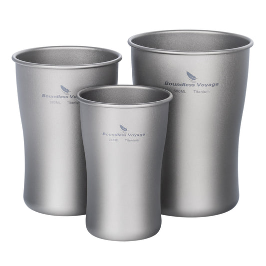 Boundless Voyage Titanium Beer Mugs Ultralight Coffee Tea Juicy Cups for Outdoor Camping Picnic 240ml 380ml 600ml