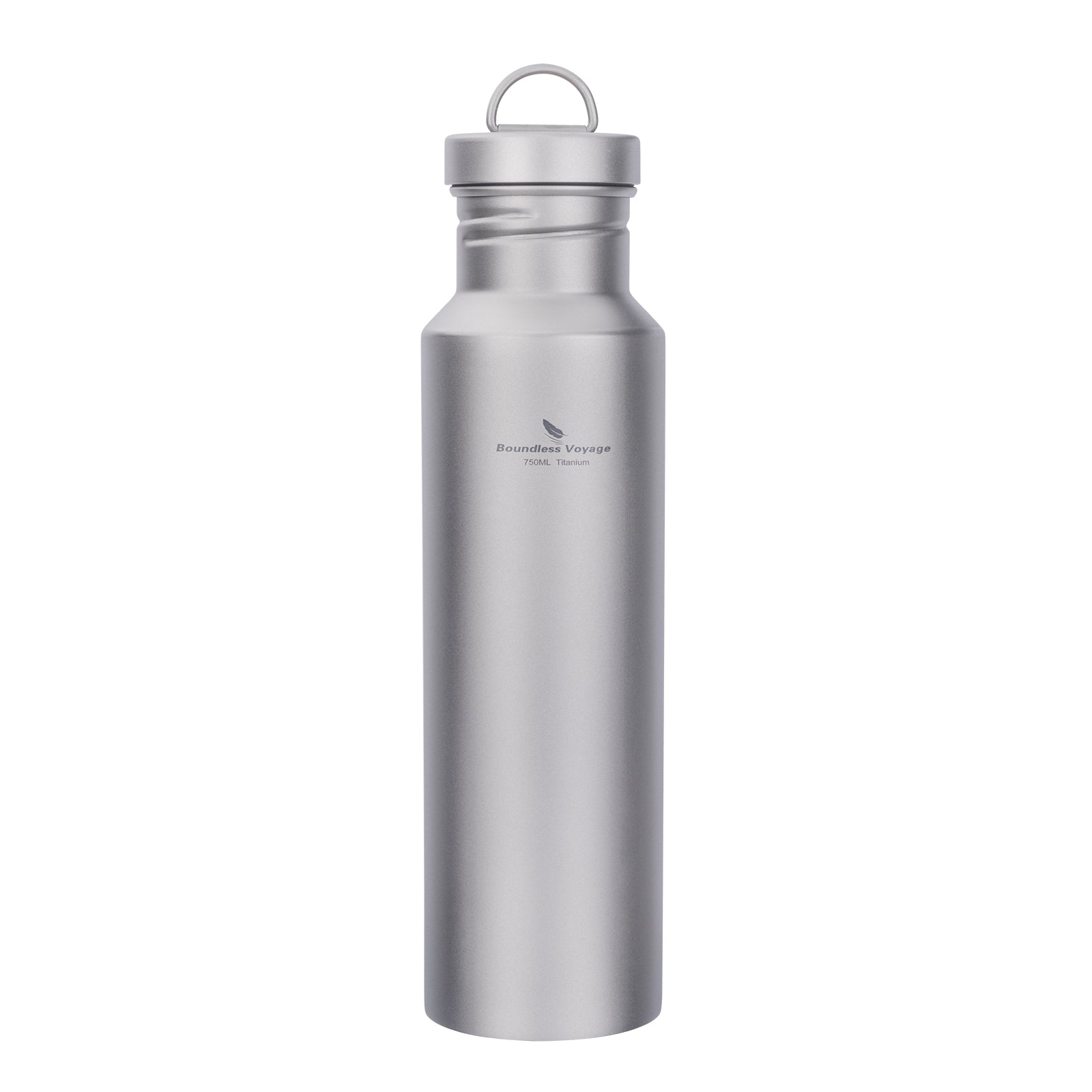 BoundlessVoyageTitaniumWaterBottle750mlwithLidWideMouthLeak-ProofReusableSportDrinkingBottleforCampingHikingTeaCoffee