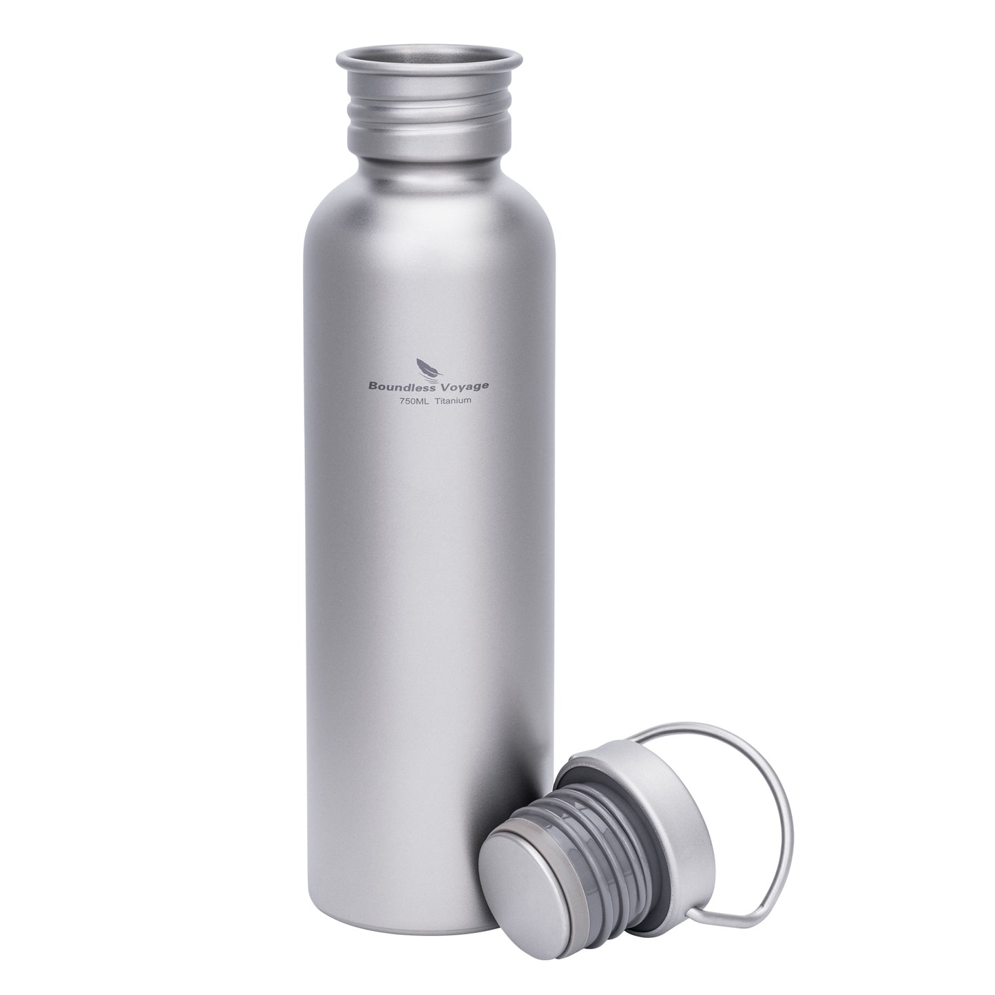 Boundless Voyage 750ml Titanium Water Bottle with Lid – Eco-Friendly, Leak-Proof & Reusable | Wide Mouth for Camping, Hiking & Daily Use