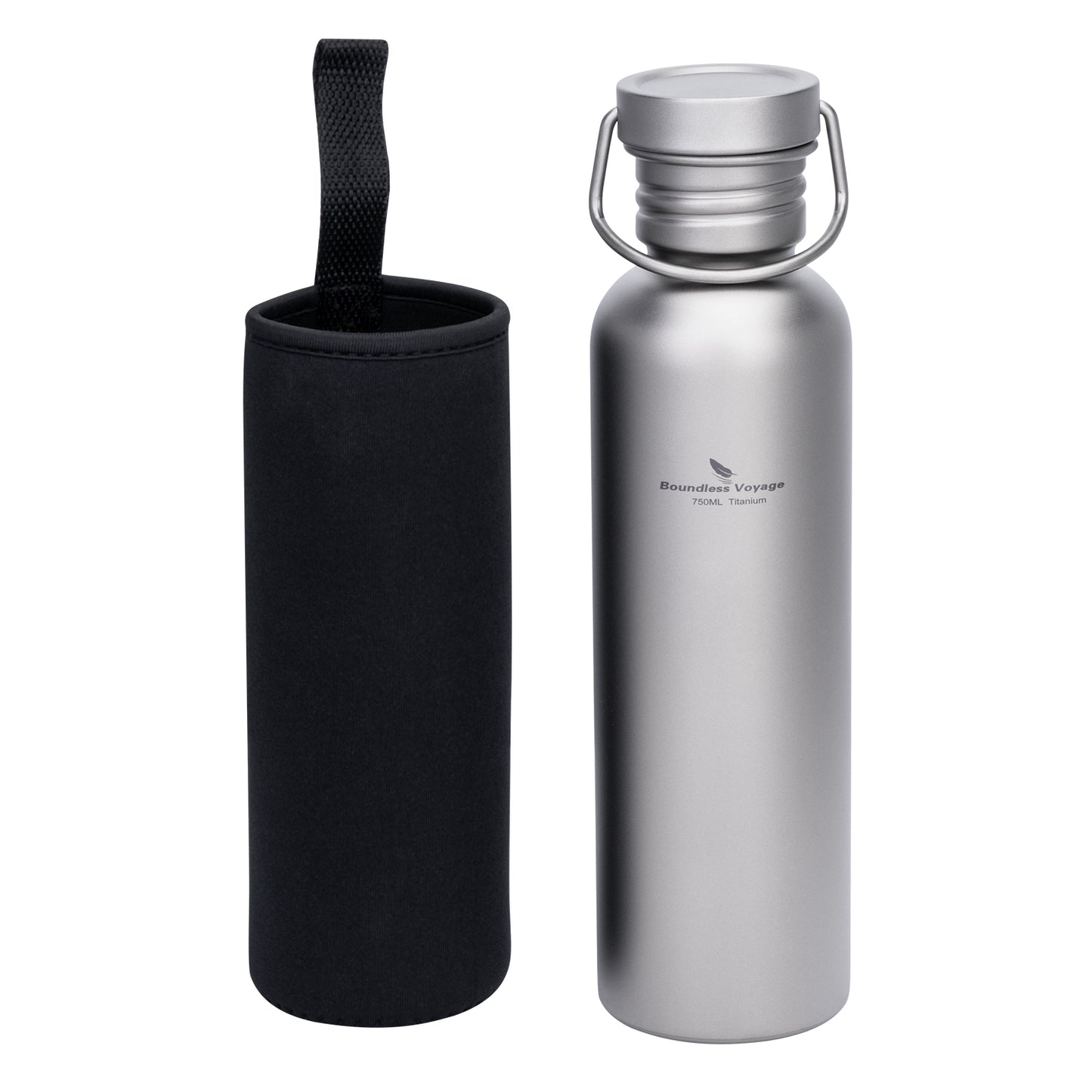 Boundless Voyage 750ml Titanium Water Bottle with Lid – Eco-Friendly, Leak-Proof & Reusable | Wide Mouth for Camping, Hiking & Daily Use