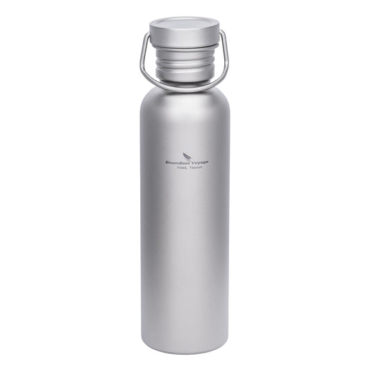 Boundless Voyage 750ml Titanium Water Bottle with Lid – Eco-Friendly, Leak-Proof & Reusable | Wide Mouth for Camping, Hiking & Daily Use