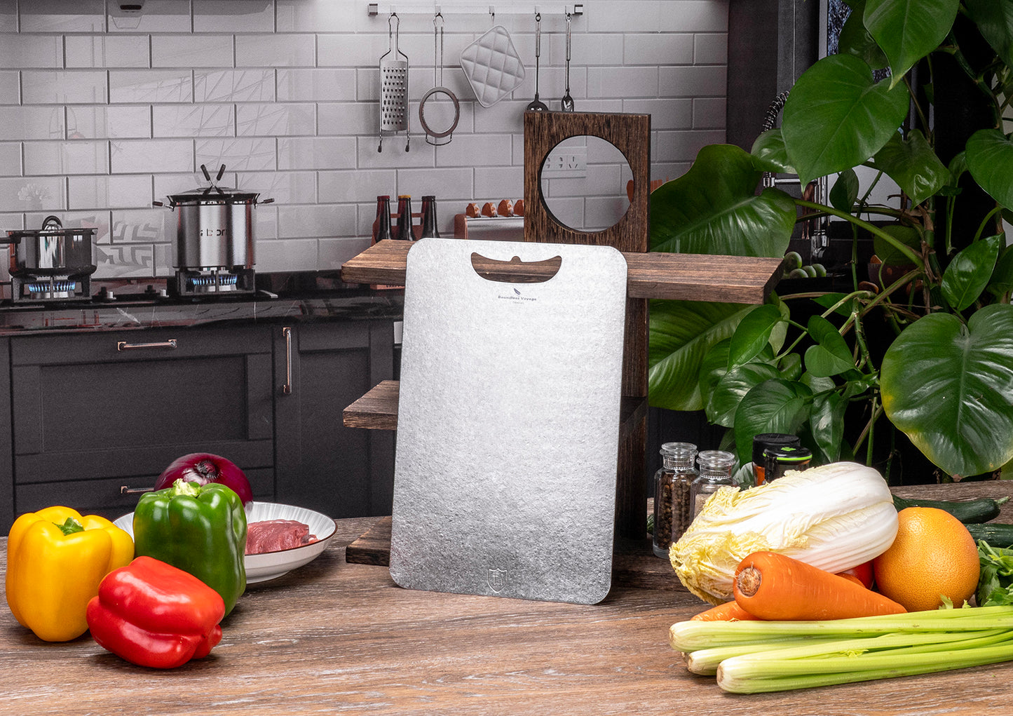 Boundless Voyage Titanium Cutting Board – Ultralight Metal Chopping Board for Camping, Kitchen & Outdoor Cooking