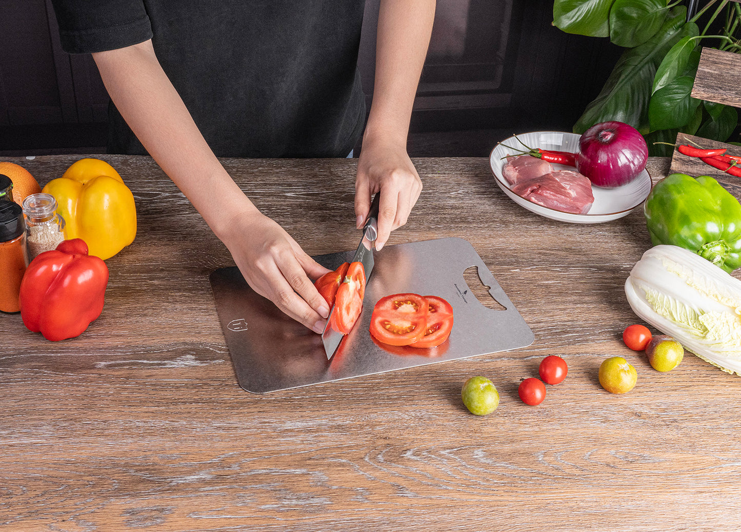 Boundless Voyage Titanium Cutting Board – Ultralight Metal Chopping Board for Camping, Kitchen & Outdoor Cooking