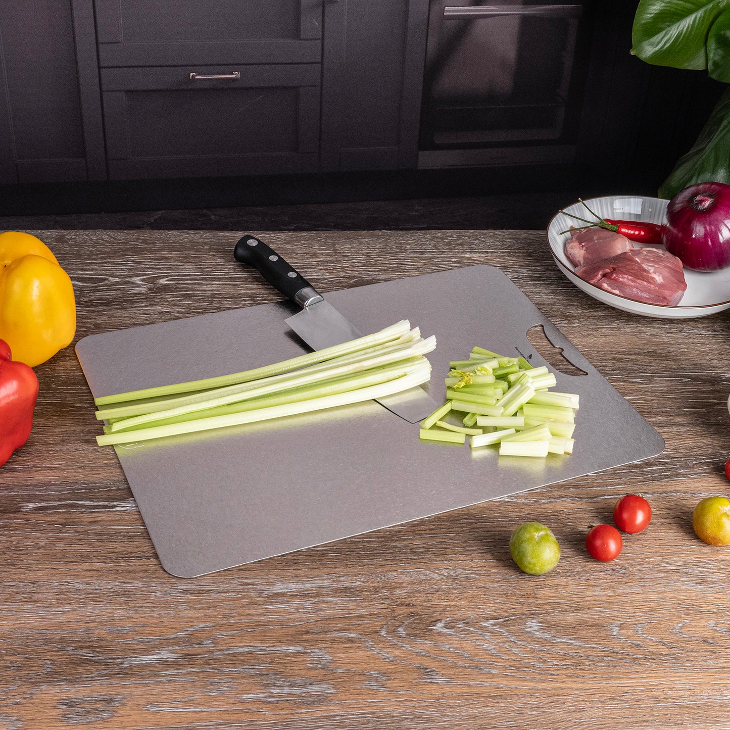 Boundless Voyage Titanium Cutting Board – Large Metal Chopping Board for Kitchen, Camping & Outdoor Cooking