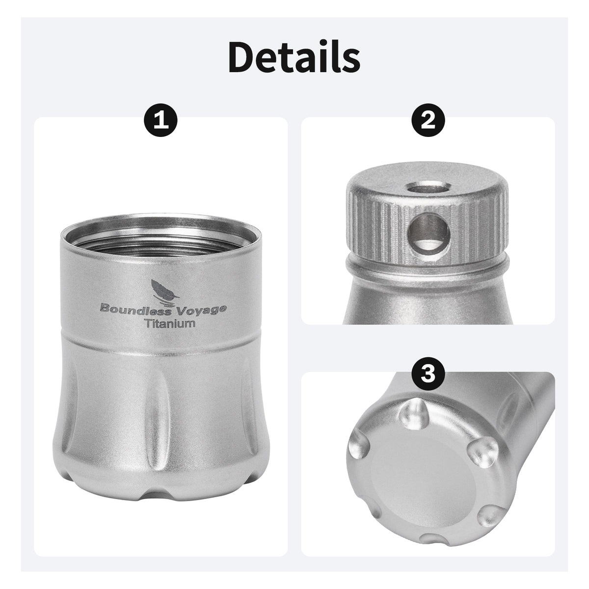 Boundless Voyage Titanium Pill Container – Waterproof Mini Keychain Pill Holder, Ultralight EDC Storage Case for Travel & Camping