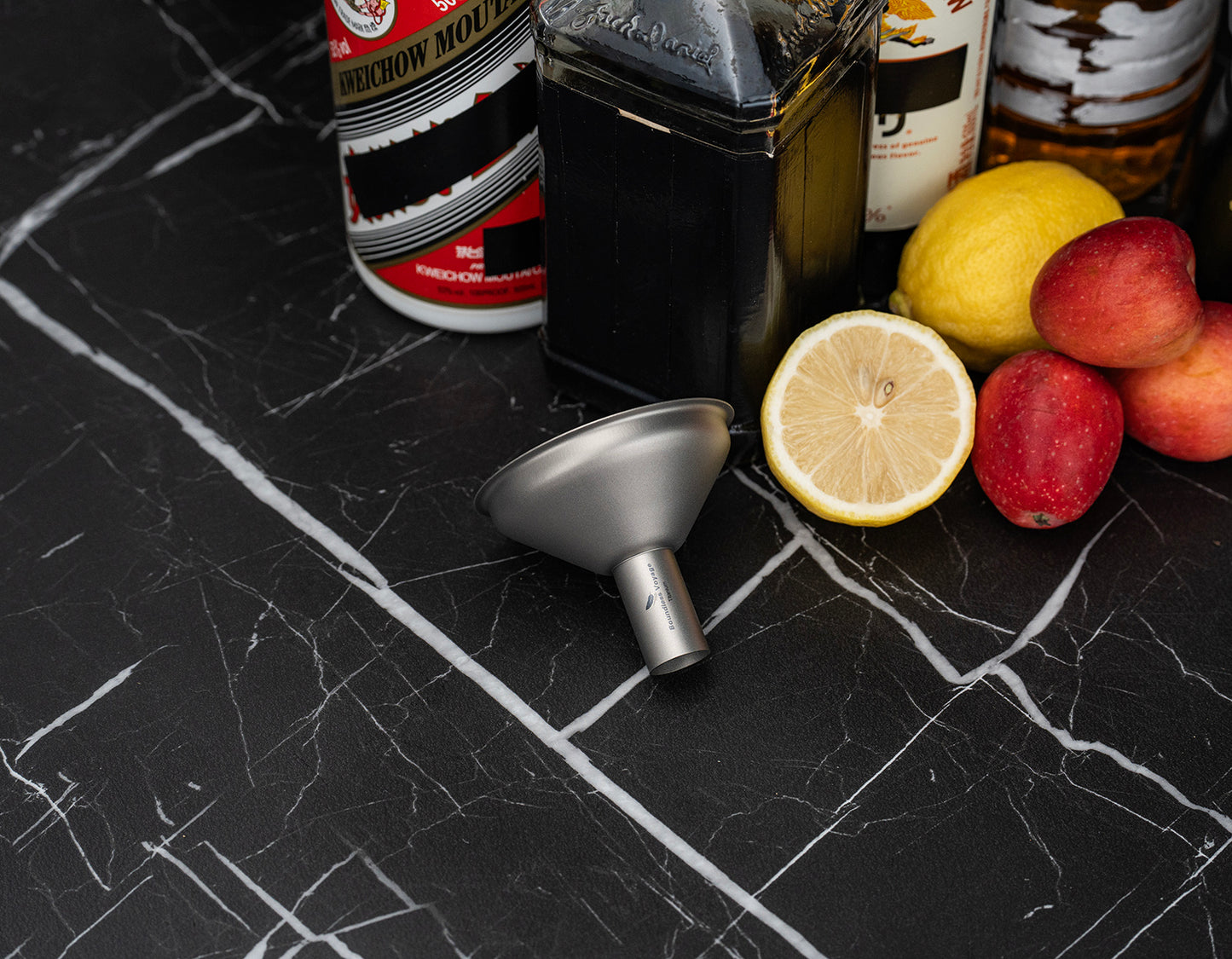 Boundless Voyage Titanium Funnel | Ultralight No-Spill Refilling Tool | Anti-Clog Food-Grade Metal Funnel for Hip Flasks, Essential Oils, Lab & Camping Kitchen