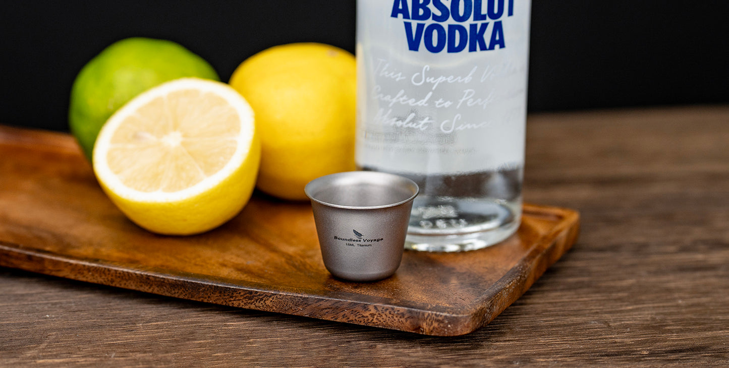 Boundless Voyage Ultralight Titanium Mini Cup | Portable Teacup & Whiskey Shot Glass | Small Metal Espresso Cup for Camping, Hiking & Home Use | BPA-Free & Healthy Drinkware
