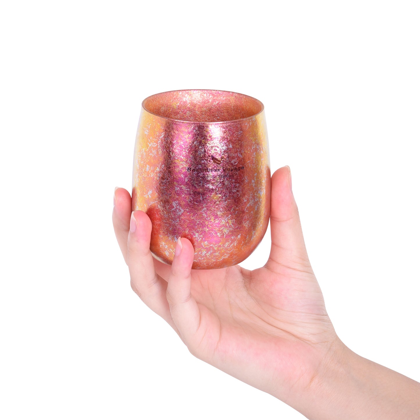 Boundless Voyage 260ml Double-Wall Titanium Cup – Colorful Insulated Mug with Ice Texture, Ultralight TA1 Titanium Coffee Tea Cup for Camping, Beer & Travel