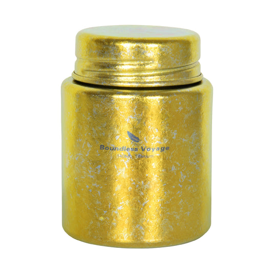 Boundless Voyage Mini Titanium Tea Caddy – Colorful Ice Texture Tea Canister for Loose Leaf Tea, Coffee, Spices & Portable Dry Storage