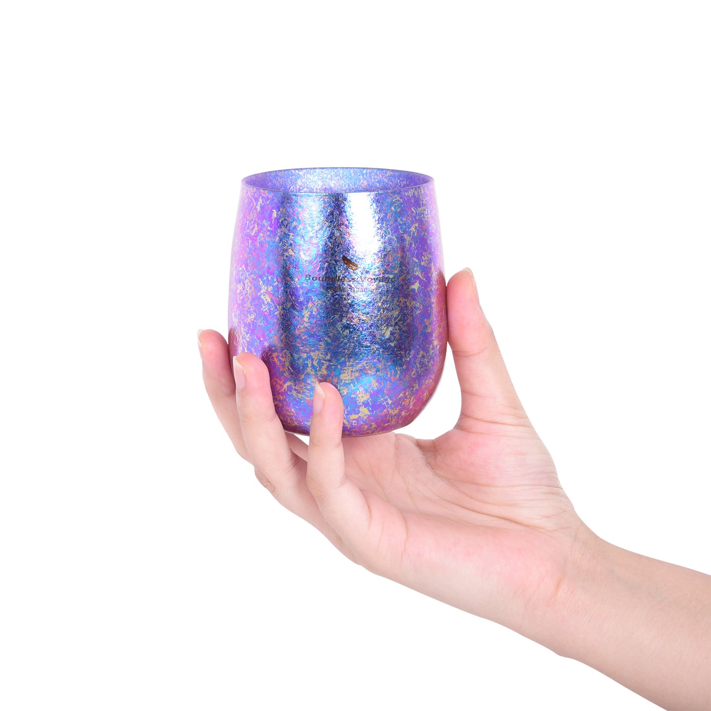 Boundless Voyage 260ml Double-Wall Titanium Cup – Colorful Insulated Mug with Ice Texture, Ultralight TA1 Titanium Coffee Tea Cup for Camping, Beer & Travel