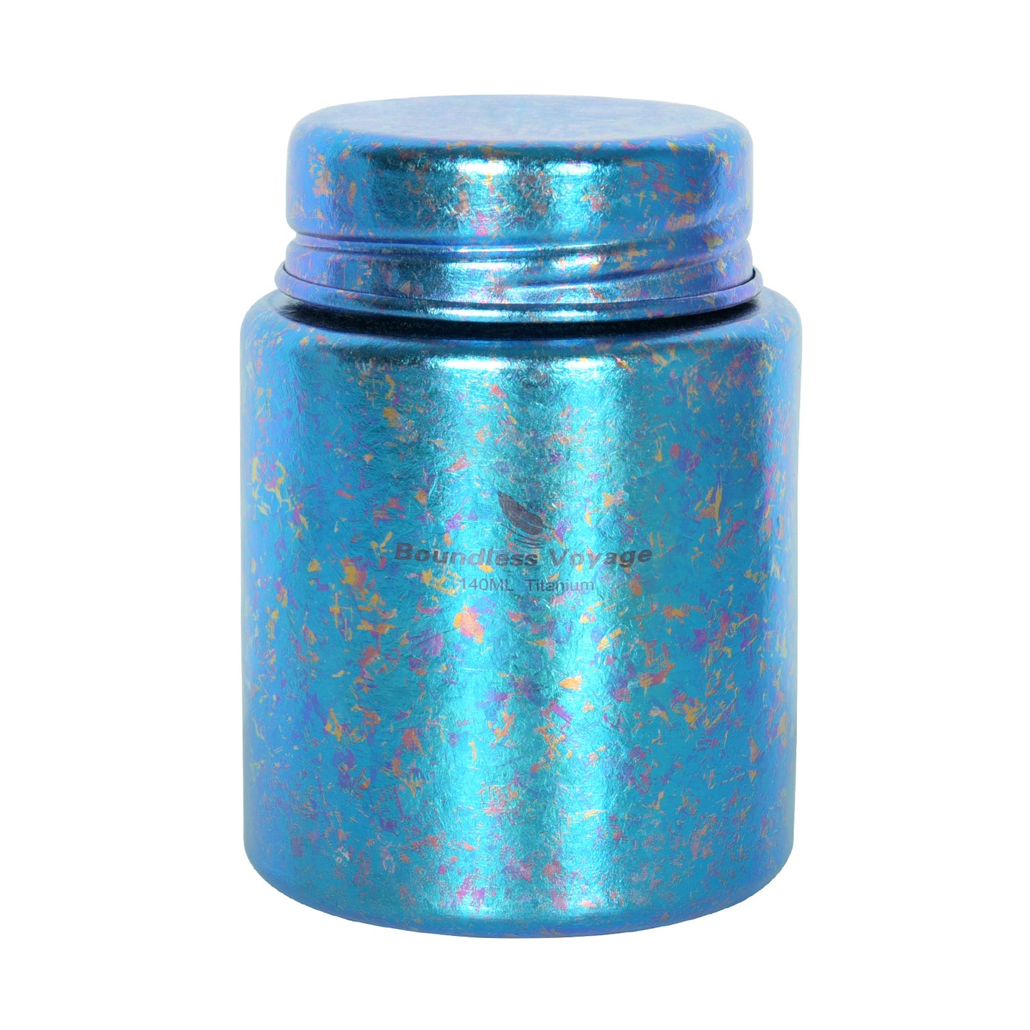 Boundless Voyage Mini Titanium Tea Caddy – Colorful Ice Texture Tea Canister for Loose Leaf Tea, Coffee, Spices & Portable Dry Storage