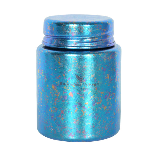 Boundless Voyage Mini Titanium Tea Caddy – Colorful Ice Texture Tea Canister for Loose Leaf Tea, Coffee, Spices & Portable Dry Storage