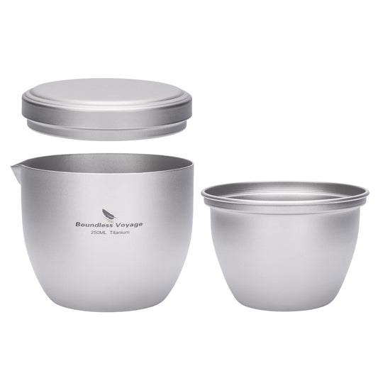 Boundless Voyage Titanium Tea Maker 250ml – Lightweight Portable Teapot for Camping, Travel & Tea Lovers